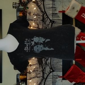 Custom Buffy the Vampire Slayer V-Neck Black T-shirt Size S Small Splatter Goth